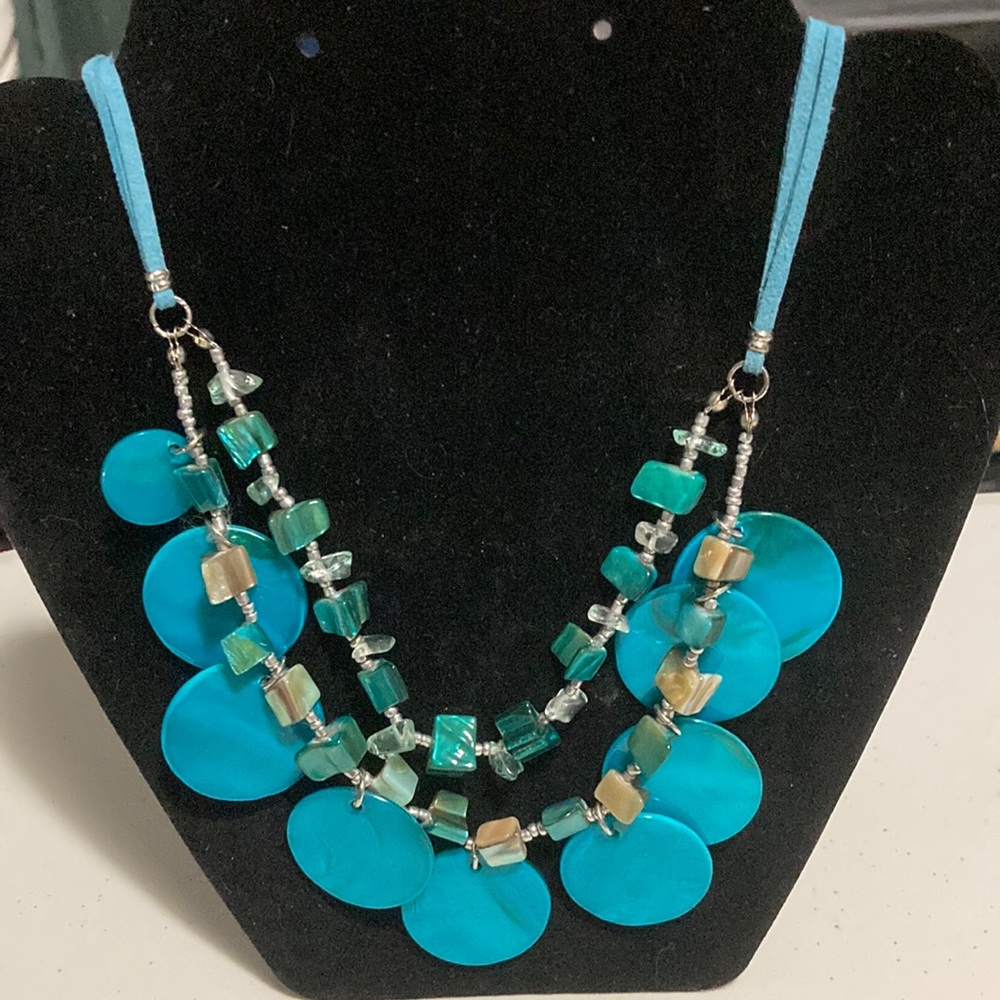 Turquoise Blue Shell Necklace